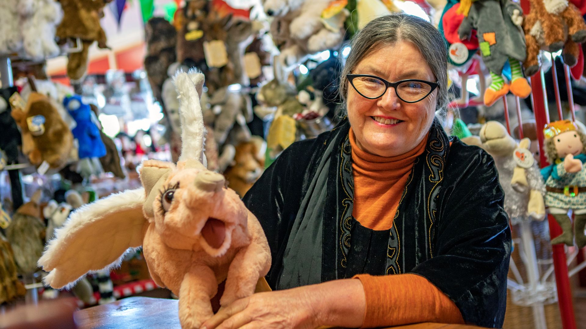 Local storyteller Julie with puppet